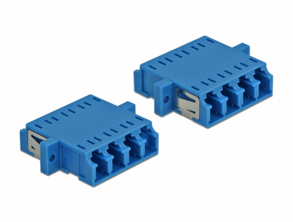 Imagine Set 2 buc fibra optica LC Quad la LC Quad Single-mode M-M Blue, Delock 86538